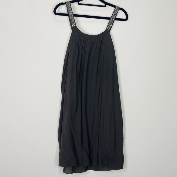 Banana Republic Silk Beaded Double Layered Dress Women's Size Medium - Picture 2 of 9